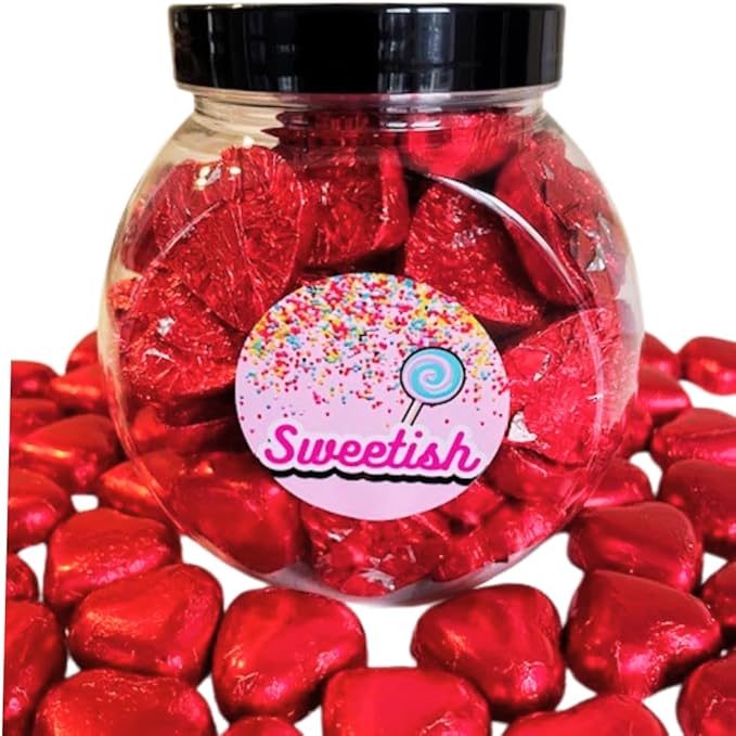 Milk Chocolate Caramel Filled Hearts - Gift Share Jar.