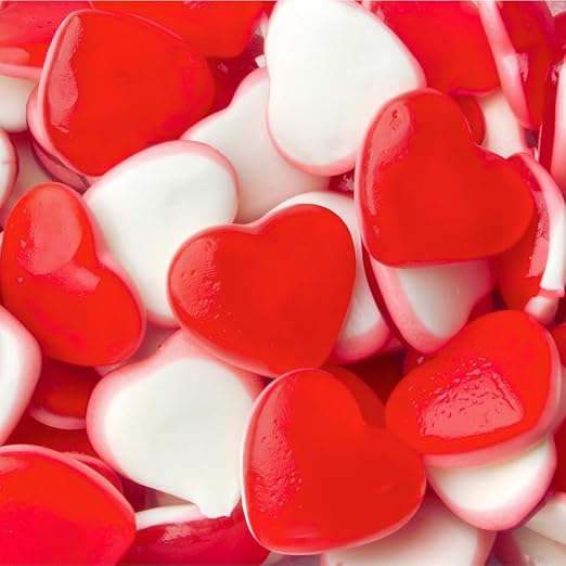 Red & White Gummy Hearts 1 Kg Pouch- Perfect for Sharing.